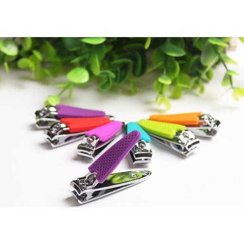 1Pc Small Silicone Nail Tips Clippers Stainless Steel Baby Nail Scissor Child Trimmer Manicure Toes Care Cuticle Cutter Tools