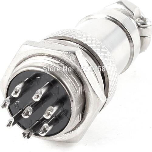 10 Pcs Gx16-8 panel mounting gx16 16 mm screw 8 - pin plug connector, metal flight