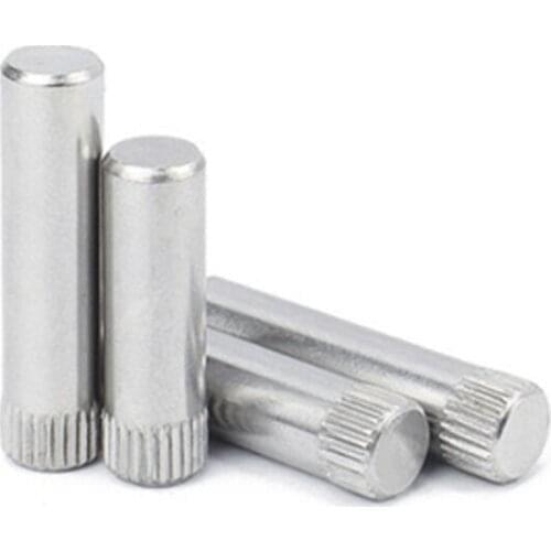 18pcs D5 diameter knurled cylindrical pin connecting rod lock 8mm-40mm length corrosion-resistant 304 stainless steel