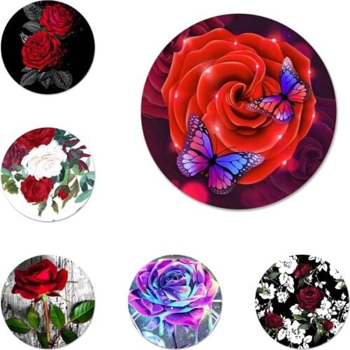 58mm Great art Rose flower Badge Brooch Pin Accessories For Clothes Backpack Decoration gift