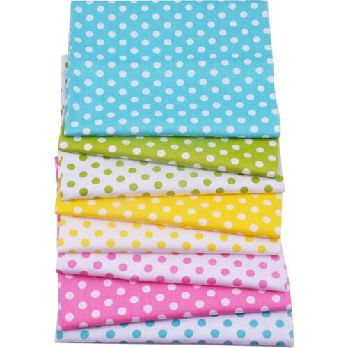 8pcs/Lot,50x40cm Multi Color Dot Series Printed Cotton Fabric,Sewing Quilting DIY Patchwork Handmade Cloth
