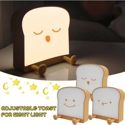 Top Sell Bread Cartoon Mini Nightlight Kawaii Room Decor USB Mobile Phone Stand Night Light Anime Kids Table Lamp Dropshipping