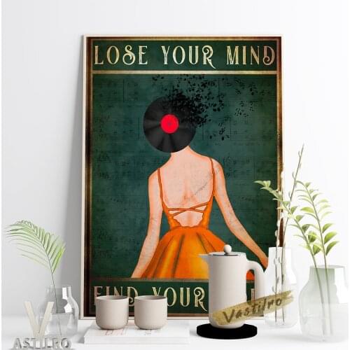 Ballet Skirt Girl Poster Vinyl Record Collage Art Print Wall Picture Music Dance Lovers Gift Idea Studio Office Cofe Home Decor