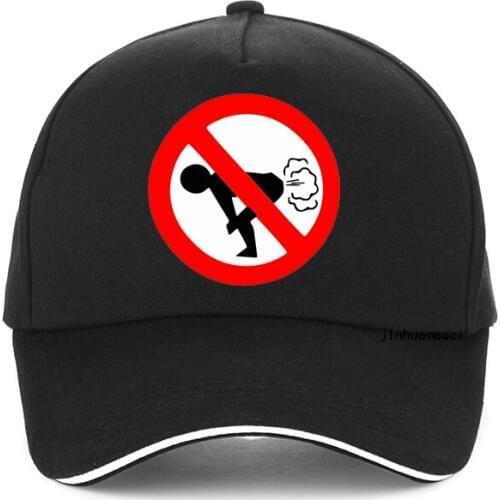 Cartoon No Farting Funny print Baseball cap pop Harajuku Hip Hop Unisex snapback adjustable hat
