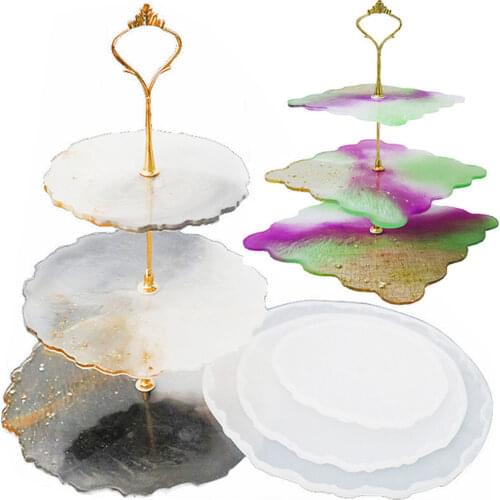 Big Tray Silicone Mold Sweet Home Fluid Artist Making 3 Layer Irregular round square Coaster Epoxy Resin Molds Art Supplies