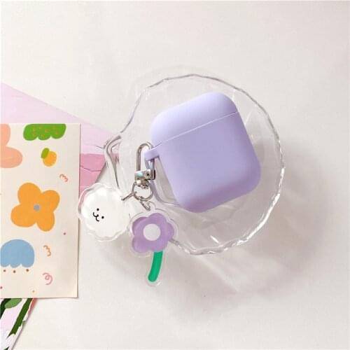 Cute Korean Flower Dog Silicone Cover for Apple Airpods 1 2 3 Case for AirPods Pro Accessories Headphone Charger Box Protect Box