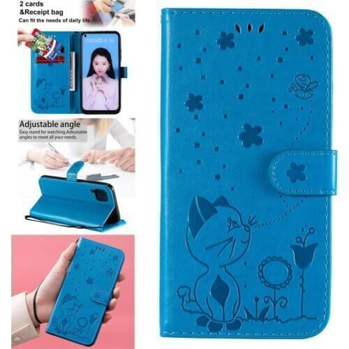 Hot PU Leather Flip Book Phone Case For carcaso Huawei P40 Lite phone Accessories Positivo Cases sFor Ajax case Nova 6 SE Pouch