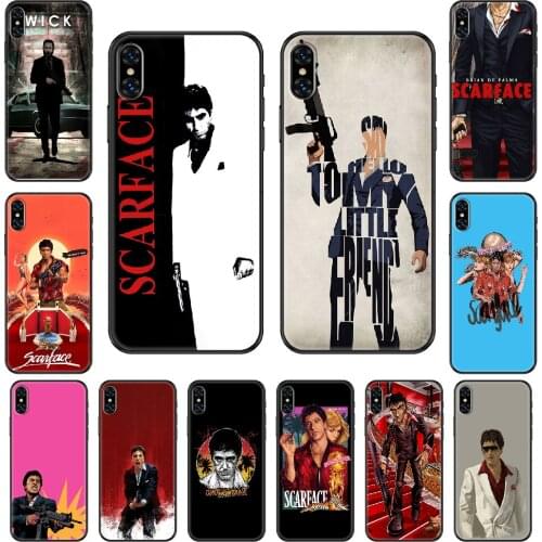 Tony Montana Scarface Phone case For iphone 4 4s 5 5S SE 5C 6 6S 7 8 plus X XS XR 11 PRO MAX 2020 black fashion cover painting