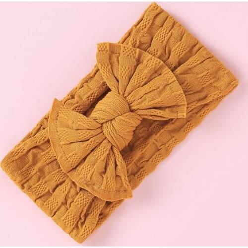 15PC/lot Baby New Fashion Baby Girl Wide Nylon Headbands,Knotted Hair Bows Ribbed Nylon Headband,Children Girls Hair Accessories