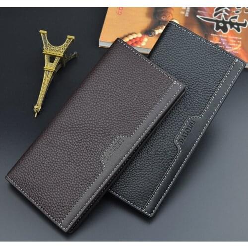 New Mens Wallet Mens Long Wallets Youth Leisure Multi Card Bag Large Capacity Simple Thin Soft Wallet Vertical Style