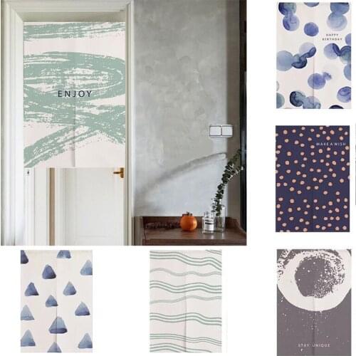 Cotton Linen Bedroom Kitchen Door Curtain Shower Toilet Half Panel Curtain Partition Curtain Doorway Hanging Curtain Decoration