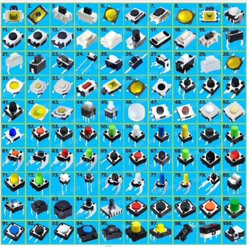 Touch switch button hybrid package 100 kinds of the 5pcs a total of 500pcs