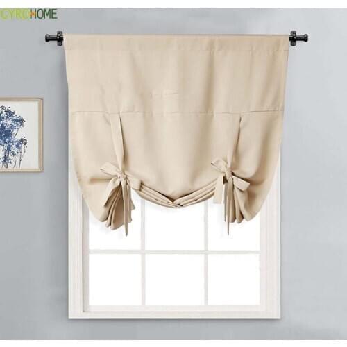 GY3002 New Modern Simple Window CurtainRod Pocket High-Precision Double-Sided Matte Blackout Polyester Solid Color Roman Short