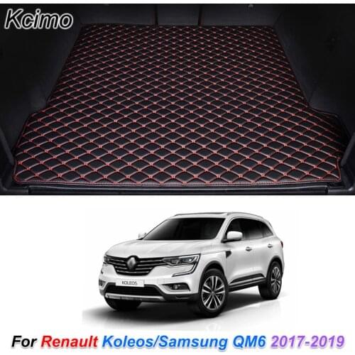 Leather Car Trunk Mat for Renault Koleos 2017-2019 Samsung QM6 Rear Trunk Floor Mat Tray Carpet Cargo Liner Car Accessories