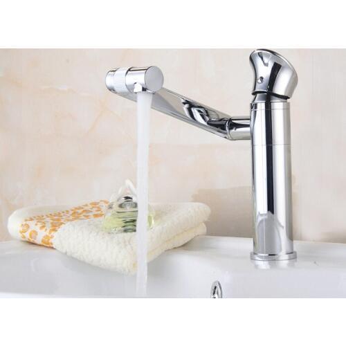 L16003 - Luxury Deck Mounted Chrome Finish Brass Lavatory Faucet