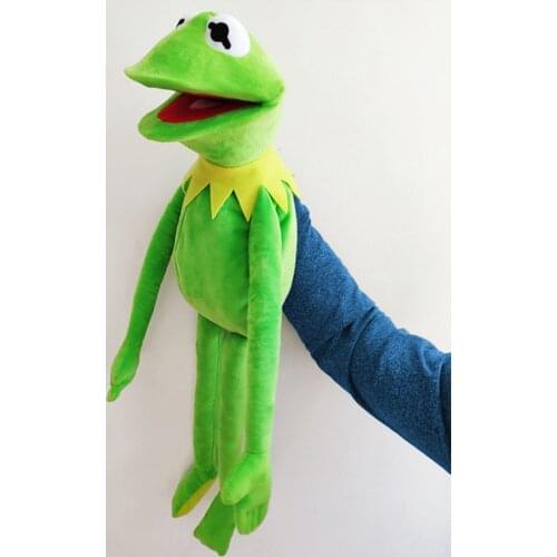 Frog Puppet Soft Hand Frog Stuffed Plush Toy Muppets Show Toy With Movable Mouth Plush Toy Frog Doll