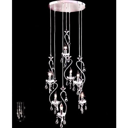 European style chandelier pendant lamps long Swan staircase chandelier lamp hanging lamp lighting art works Restaurant