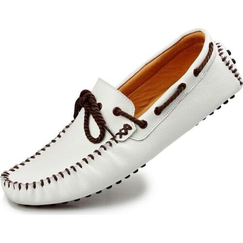 Fashion Men Shoes Leather Casual Soft Comfortable Loafers Male Moccasins Breathable Non Slip Driving Footwear