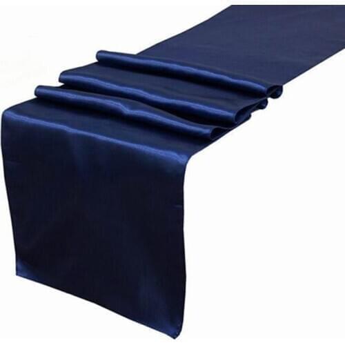 Brand New Navy Blue 12"x108" Satin Table Runners Wedding Party Supply Professional Decoration Many Popukar Colors