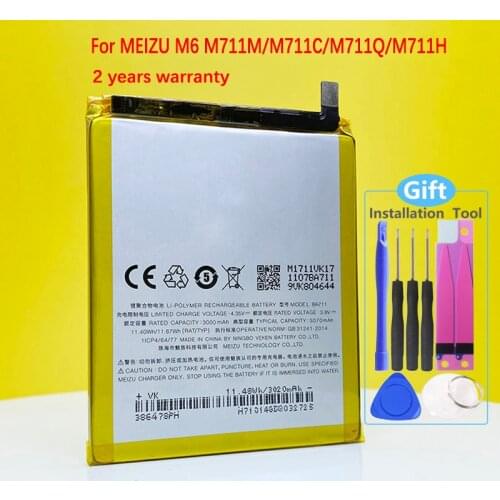 New Original 3070mAh BA711 Battery For MEIZU M6 M711M/M711C/M711Q/M711H Mobile Phone In Stock High Quality Battery