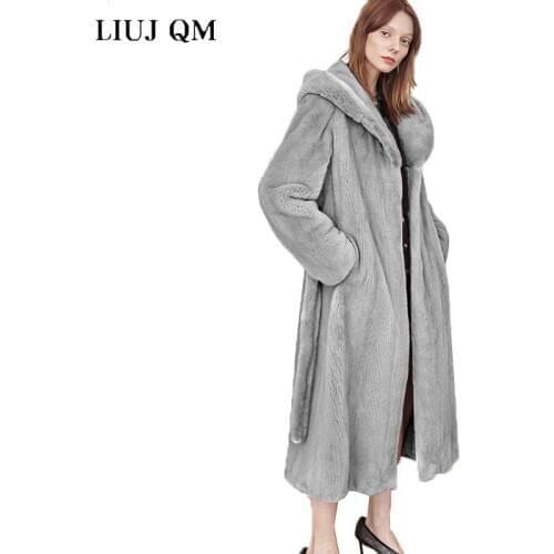 Autumn Winter Faux Fur Coat Women 2021 Casual Luxury Long Oversize Loose Hooded Mane Fur Jacket Female Thick Warm Plush Outwear