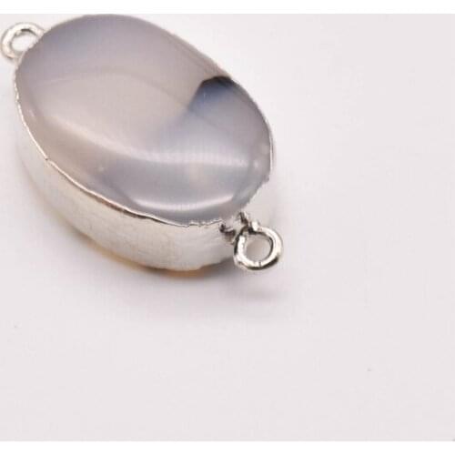 1 Pcs/Lot 30mm*16mm Natural Oval Agate Pendants Jewelry Making Cute Accessories Jewelry Making Kit Necklace Bulk JA0051
