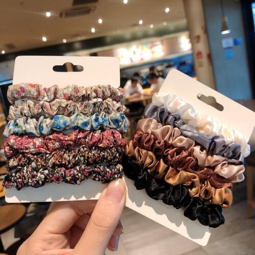 4-6Pcs Fashion Hair Ring Candy Color Hair Ties Rope Autumn Winter For Women Ponytail Hair Accessories Girls Hairbands Hair Clips
