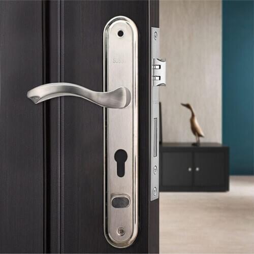 Narrow Stainless Steel Entrance Door Lock Handle width 45mm Anti-theft Mortise gate handle