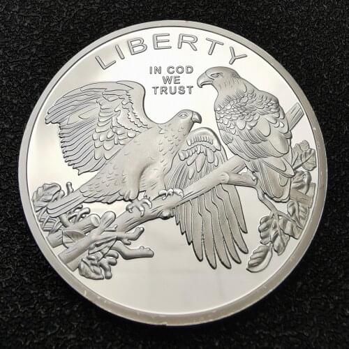 USA Silver Commemorative Coins United Statues of Liberty Eagle In God We Trust Challenge Collectible Souvenir Gifts