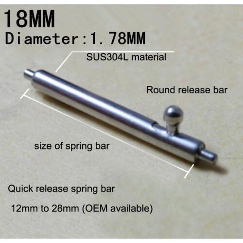 50PCS/lot 18MM Switch spring bar watch repair tools & kits spring bar watch repair parts 304 Stainless steel watch pin