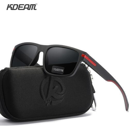 KDEAM Square Sports Sunglasses Men Non-slip Temples Polarized Glasses Blocking Ultraviolet Light KD1260