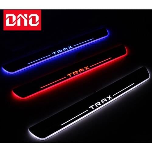 LED Car Door Sill Pedal Light For Chevrolet Trax 2013 2014 2015 2016 2017 2018 Welcome Scuff Plate Pathway Dynamic Footstep Lamp