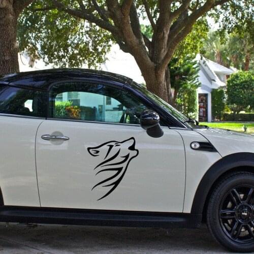 HotMeiNi 58cm x 45.6cm 2 x Tribal Wolf Head Howl Howling Graphics Car Sticker For Cars Side Door Vinyl Decal 8 Colors