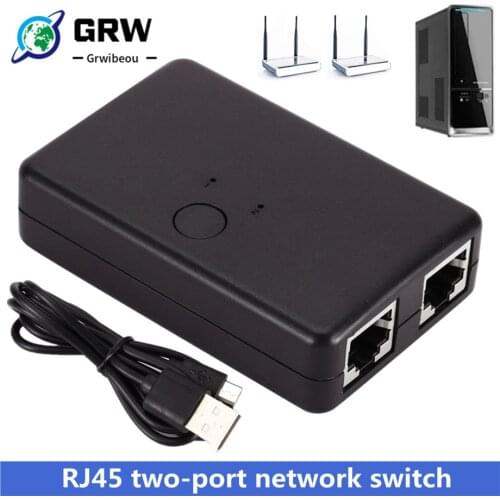 2 In 1 Out Network Switch Box Selector 2 Ports RJ45 CAT6 LAN HUB Ethernet Network Cable Splitter Connector Adapter For Laptop