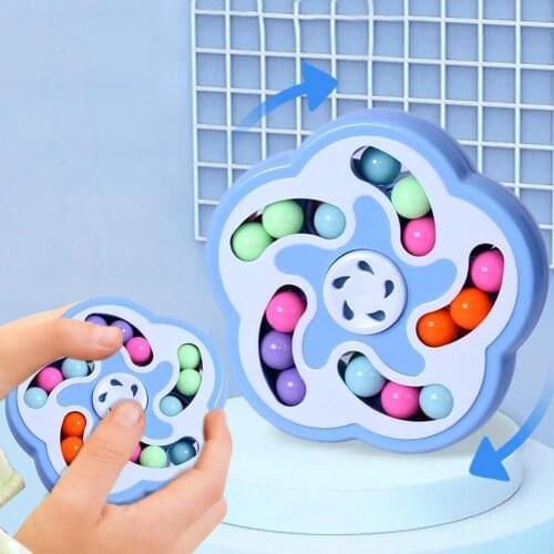 Rotating Magic Beads Finger Spinner Fingertip Toy Magic Cube Anti Stress Toy Spin Bead Puzzle Education Toy For Adult Kid Gift