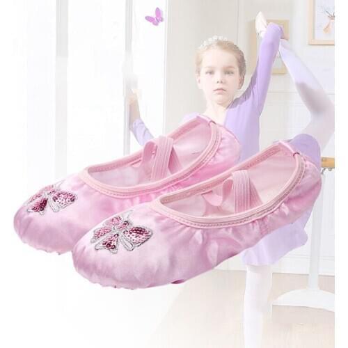 Embroidered Soft Sole Ballet Dance Shoes For Kid Child Toddler Adult Slipper flats Yoga Shoes Leather Outsoles Durable B16