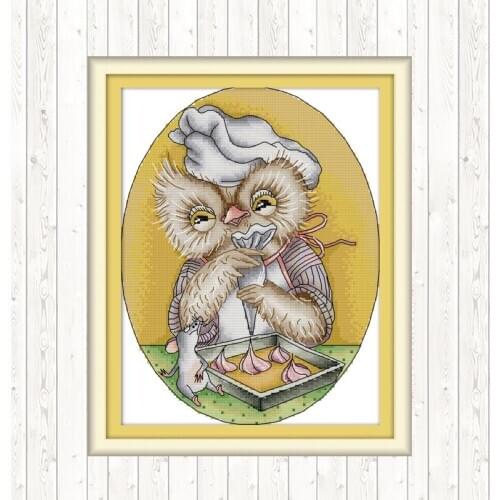 Owl Embroidery 14ct 11ct Canvas DMC Floss Crafts Chinese Cross Stitch Kits DIY Handmade Needlework DMC Counted Wall Home Decor
