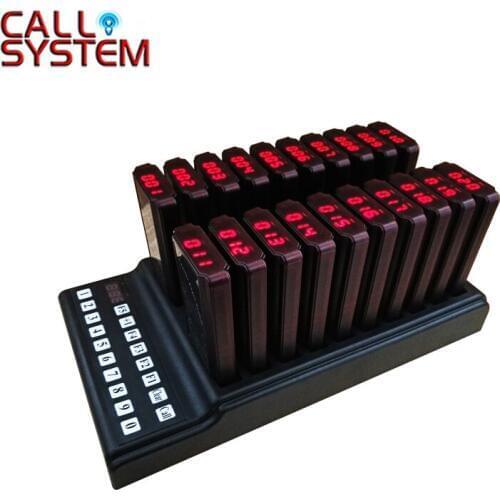 Ycall 20 Pagers and 1 Transmitter Wireless Restaurant Call System Guest Paging Button System