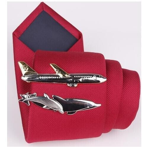 Tie Clip Double Dolphin And Air Plane Shape Tie Bar Pins Top Quality Tie Clips Mens Jewlery Accessory Wholesale 20pcs/lot