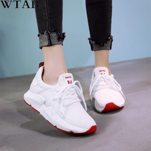 WTAB 2019 Breathable Shoes Women Sneakers Vulcanized Shoes Women Trainers Mesh Casual Shoes Slip On Tenis Feminino Zapatos Mujer