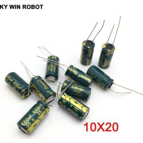 10 pcs Aluminum electrolytic capacitor 680 uF 35 V 10 * 20 mm frekuensi tinggi Radial Electrolytic kapasitor