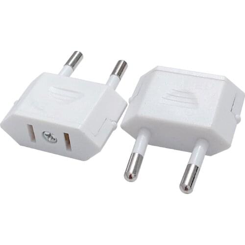 10pcs New CN US To EU Euro Europe Plug Adapter 2 Round Socket Converter Travel Electrical Power Adapter Socket China To EU Plug