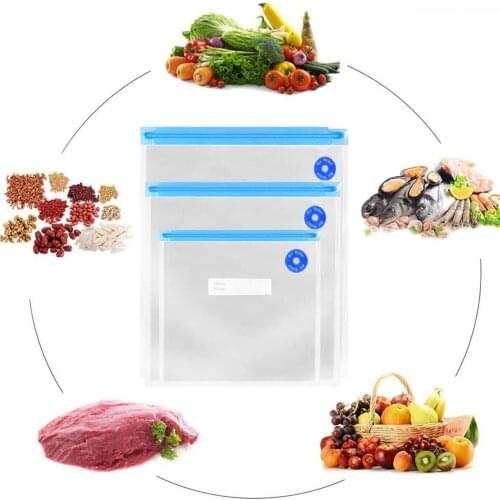 15 Reusable Food Vacuum Sealed Bags with 2 Sealing Clips for Long-time Food Storage
