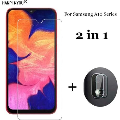 2-in-1 For Samsung Galaxy A10 A10e A10s Soft Fiber Camera Lens Protection Film + Front 9H 2.5D Tempered Glass Screen Protector
