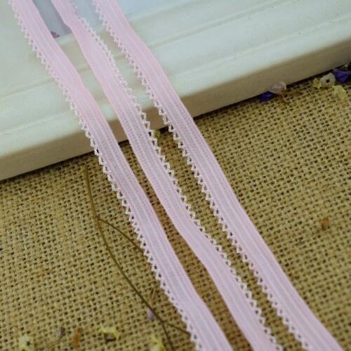 #224 Pink Color Elastic Bands Mesh Stretch Lace Edge 8yards/lot Trim Baby Woman Man Underwear Pants Fabric pants skirt