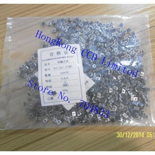 3X3.5X2 Turtle button switch 4-pin SMD reset button MP3 MP4 3*3.5*2