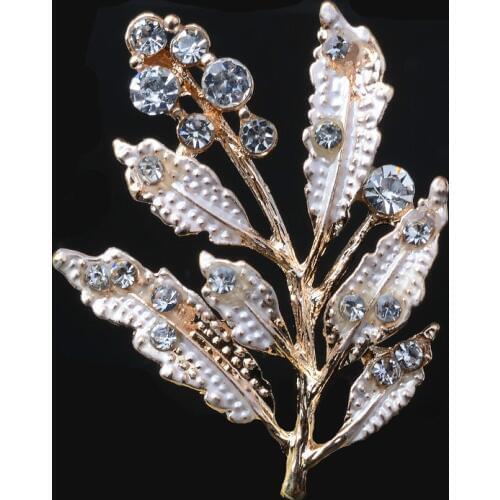 50pcs/lot 25*32mm New Arrival Fashion Zinc Alloy Gold Color Crystal Leaf Branch Charm Pendant DIY Bracelet Necklace Jewelry