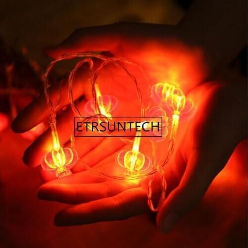 50pcs Traditional Red Lantern LED String Light Christmas Battery Operated Party Supplies Chinese New Year Decoration