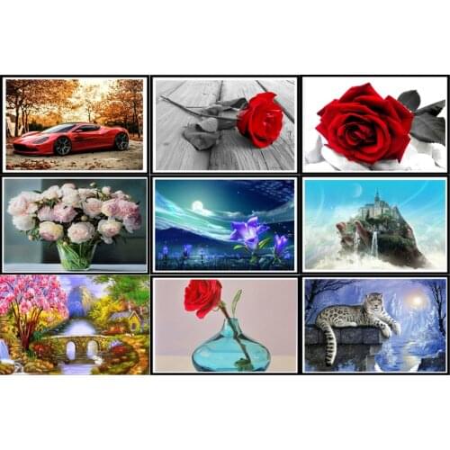 5d Diy diamond paintings, diamond embroidery mosaics, rhinestone pictures, landscapes, animals, home decoration crafts