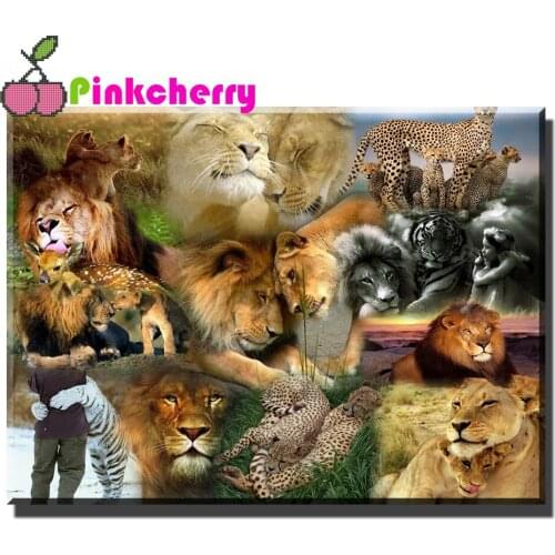 Full Square Round 5D DIY Diamond Painting Grassland Wildlife Cross Stitch Rhinestone Mosaic Diamond Animals Home Decoration,k971